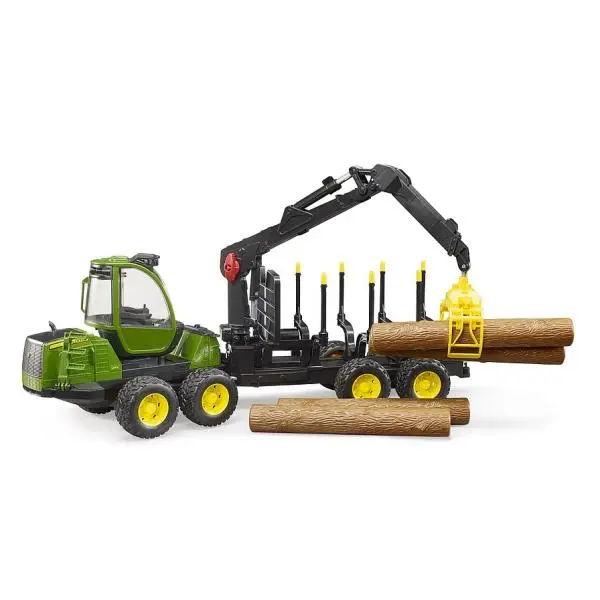 BRUDER Farmer - John Deere s ramenem a 4 kládami