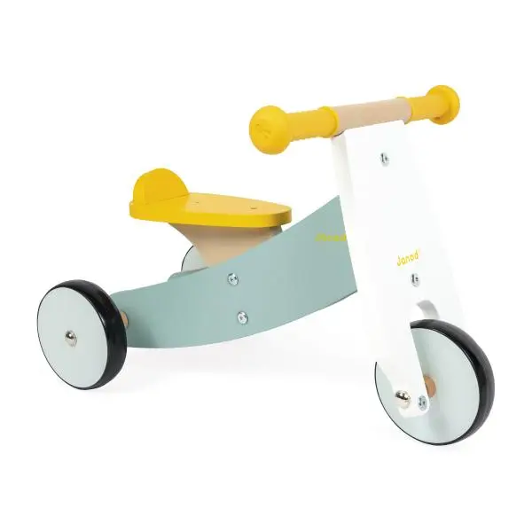 Janod Happy Garden Stabilní dřevěné odrážedlo s 3 kolečky