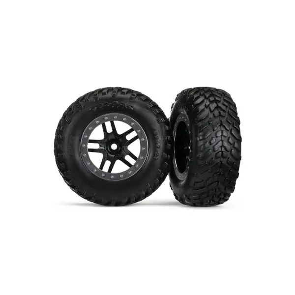 Traxxas kolo 2.2/3.0", disk SCT Split-Spoke černý-saténový, pneu SCT S1 (2)