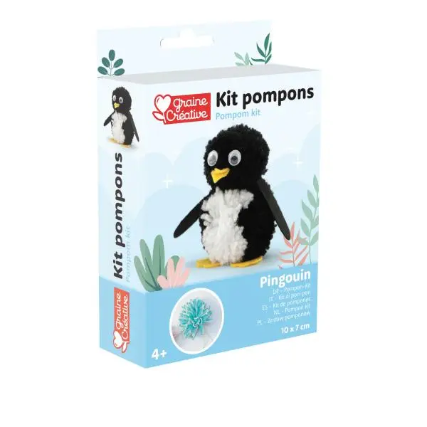 GRAINE CREATIVE Kreativní pompom sada Tučňák