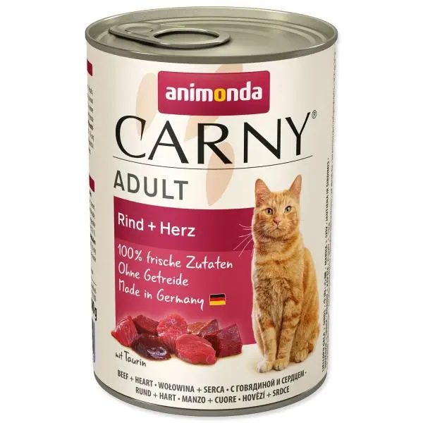 Konzerva Animonda Carny Adult hovězí a srdce 400g