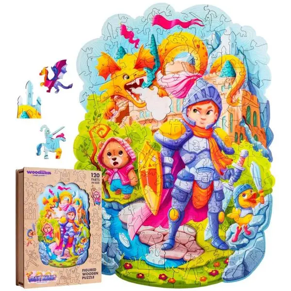 Puzzler DŘEVĚNÉ BAREVNÉ PUZZLE - Statečný rytíř