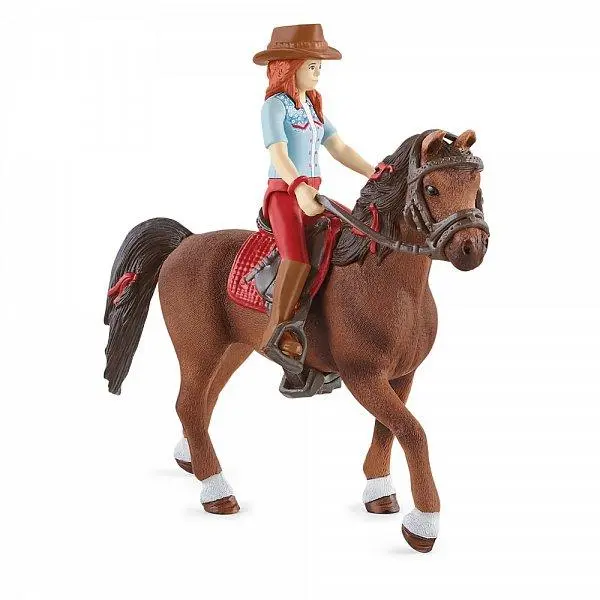 Schleich - Kůň s jezdcem, Zrzka Hannah s pohyblivými klouby