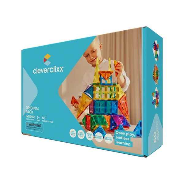 Cleverclixx Magnetická stavebnice Original Pack Intense – 60 ks