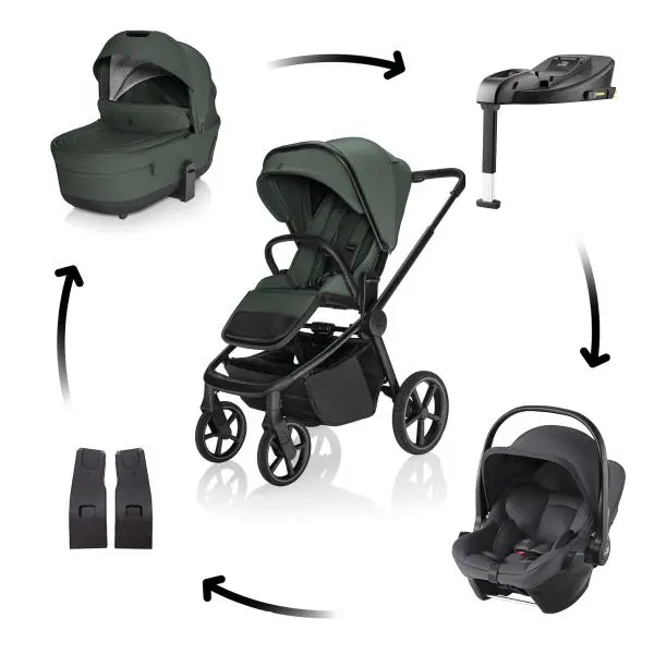 ZOPA Kočárek Move Cross 5X + autosedačka Baby-Safe Core + Baby-Safe Core Base - Oak Green