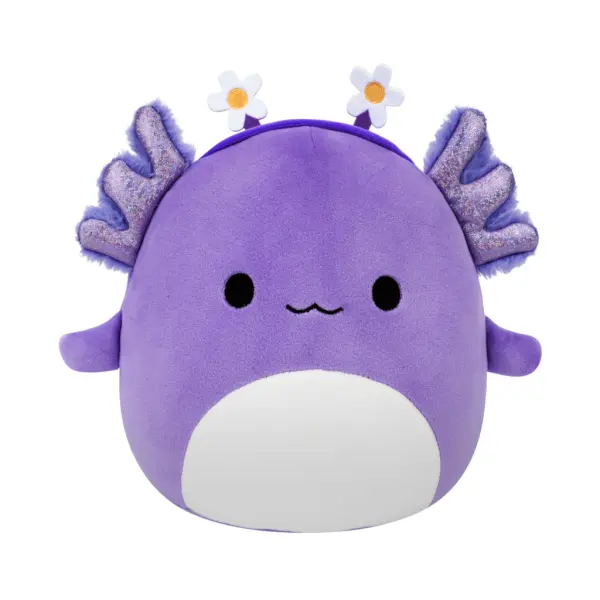 Squishmallows Fialový axolotl s čelenkou - Monica