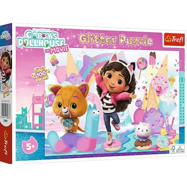 Trefl Glitter Puzzle 100 Gabbyho domeček pro panenky