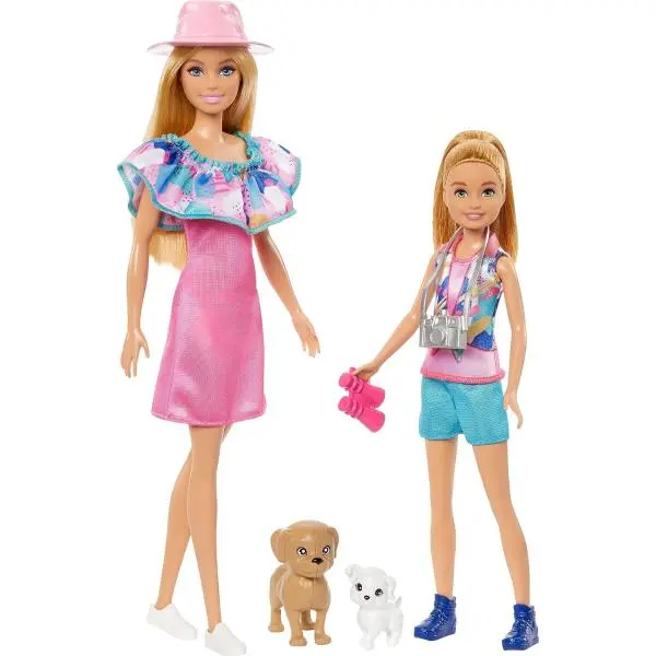 Mattel barbie® panenka barbie a stacie se 2 pejsky, hrm09
