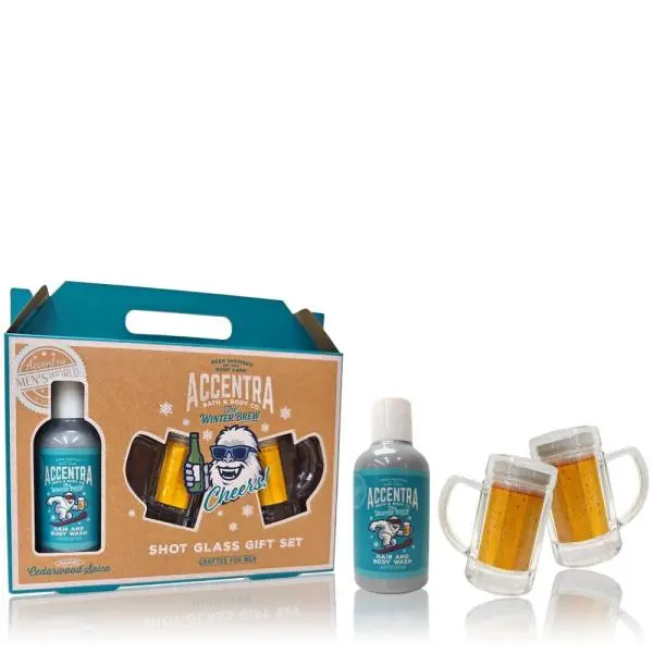ACCENTRA Set koupelový Men's Collection Winter Edition s panáky (2x4cl) Cedrové dřevo 150ml