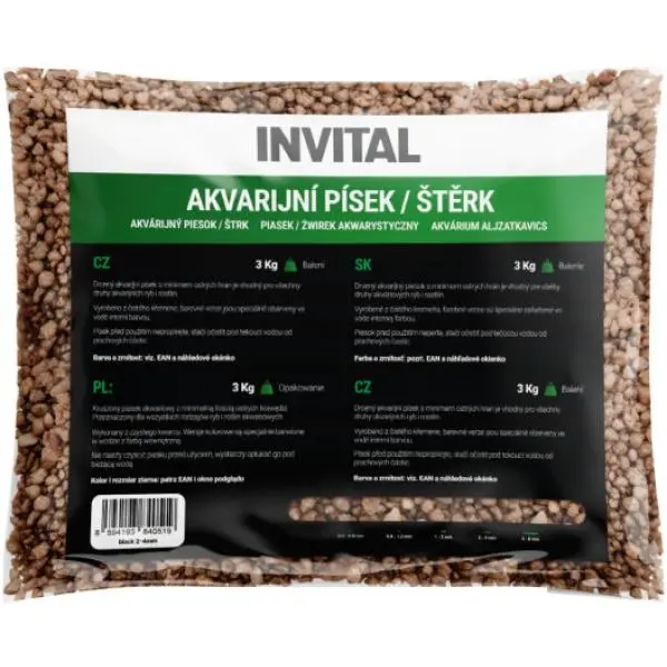 Akvarijní písek hnědý 2-4 mm 3 kg
