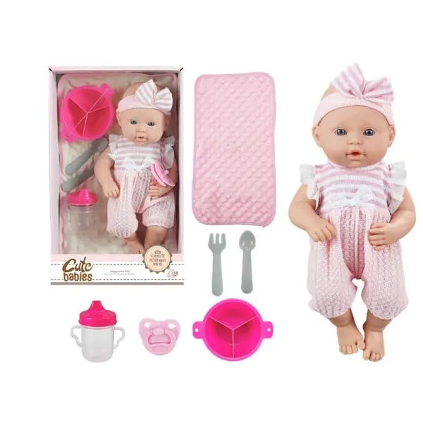 Teddies Miminko s doplňky - 28 cm - pevné tělo
