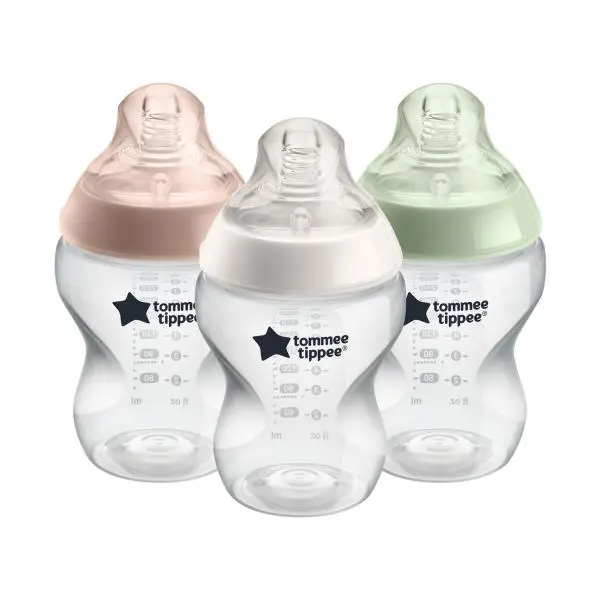 Tommee Tippee Natural Start Samosterilizační Kojenecká Lahev s Anti-Colic savičkou Pomalý Průtok 260 ml 0m+, 3 ks