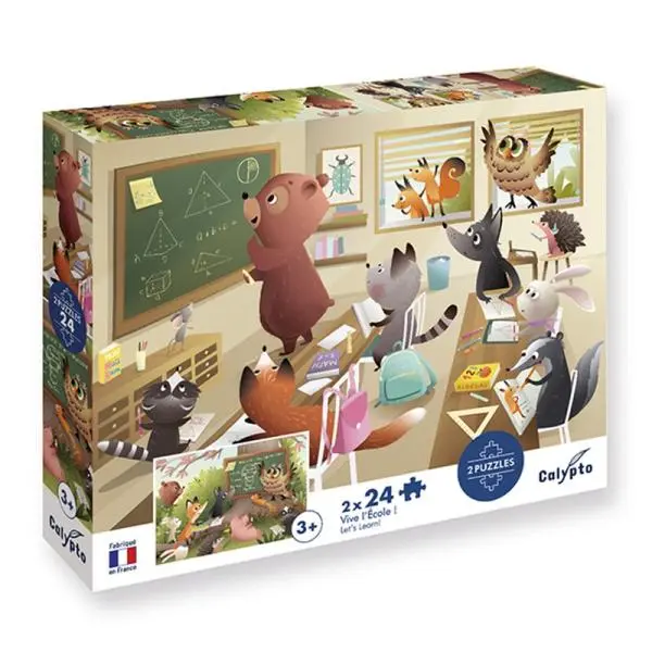 SENTOSPHERE Dětské puzzle Ať žije škola 2x24 dílků