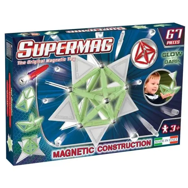 SUPERMAG magnetická stavebnice Tags glow 67ks