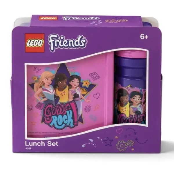 Lego® friends girls rock svačinový set (láhev a box) - fialová