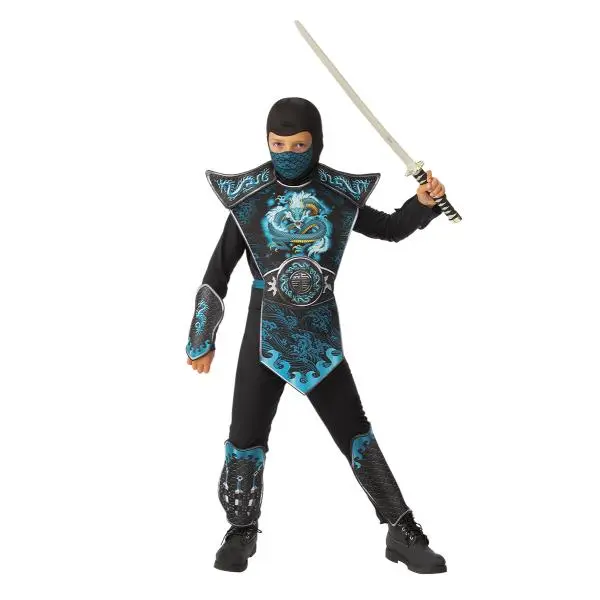 NINJA modrý drak dětský kostým velikost (130-142cm)