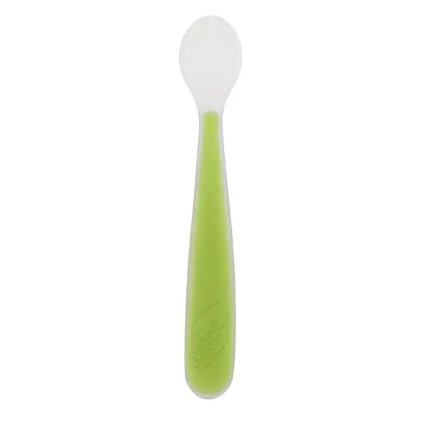CHICCO Lžička silikonová Soft zelená 6m+