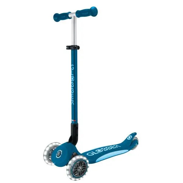 Globber dětská skládací koloběžka Elite Lights Deep Blue