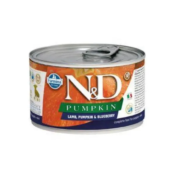 KONZERVA N&D DOG JAHNĚČÍ & DÝNĚ & BORŮVKY ŠTĚNĚ 140g