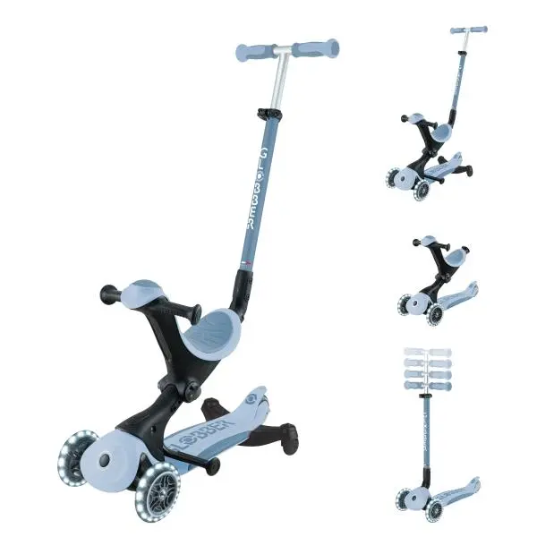 Koloběžka Globber - Go-Up Deluxe Lights Ecologic 360° 3v1, Blueberry