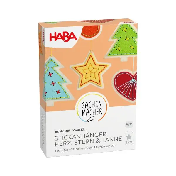 Kreatívna sada Vyšívaná dekorácia Srdce, hviezda a stromček - hra z kategorie Ostatné