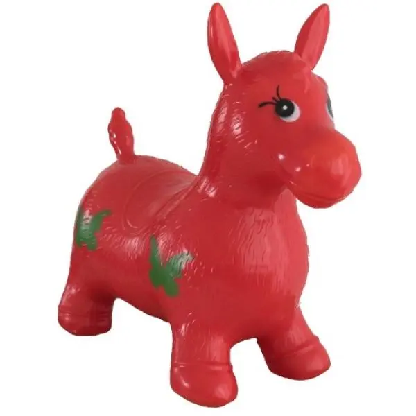 Teddies hopsadlo kůň skákací gumový červený 49x43x28cm v sáčku