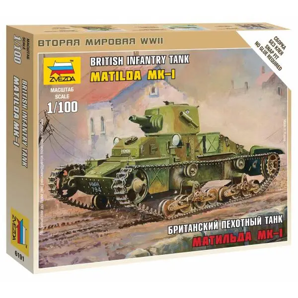 Snap Kit tank 6191 - Britský lehký tank "Matilda Mk I" (1:100)