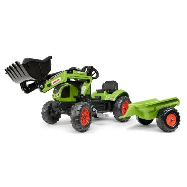 Falk Šlapací traktor 2040ML Claas s nakladačem a vlečkou
