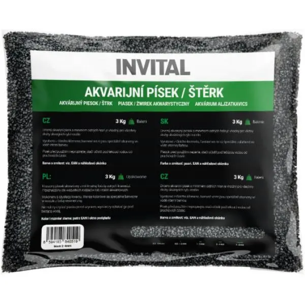 Akvarijní písek černý 0,8-1,2mm 3kg