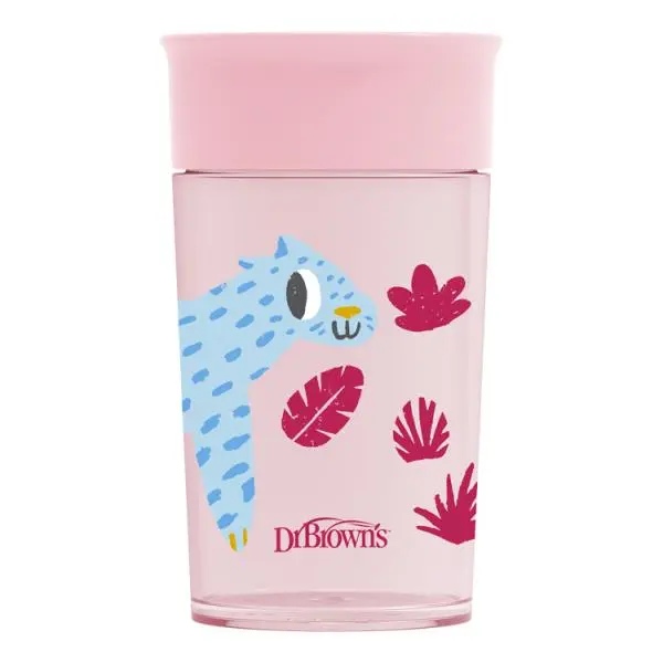Dr.Browns Hrnek Cheers Jungle 300 ml růžový 9m+