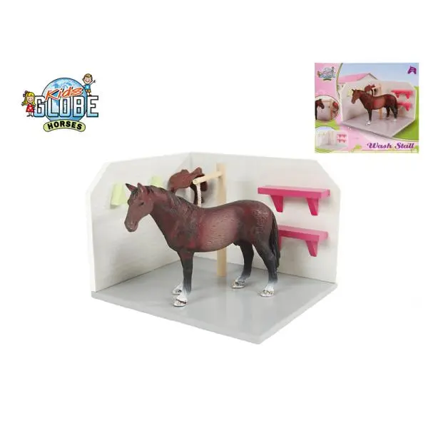 Kids Globe Horses box pro koně dřevěný 18x12x15cm 1:24 v krabičce - Kids Globe
