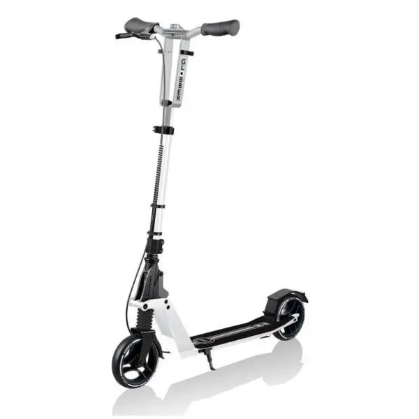 Globber koloběžka ONE K 165 BR Deluxe White s předním tlumičem a brzdou, nosnost 100kg