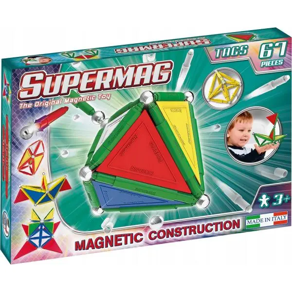 SUPERMAG magnetická stavebnice Tags primary 67ks