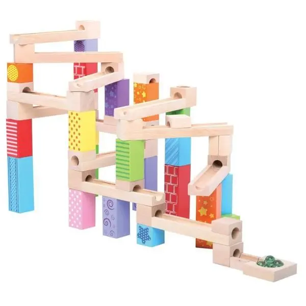 Hračka Bigjigs Toys Dřevěná kuličková dráha, barevná