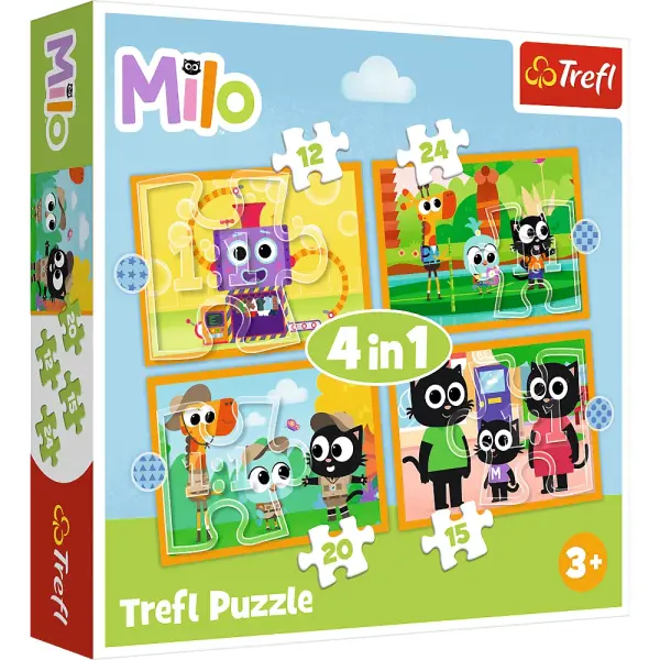 Trefl puzzle 4v1 poznej Milo a jeho přátele