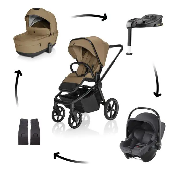 ZOPA Kočárek Move Cross 5X + autosedačka Baby-Safe Core + Baby-Safe Core Base - Latte Beige