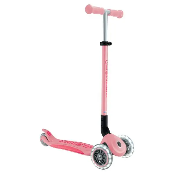 Globber dětská skládací koloběžka Elite Lights Pastel Pink