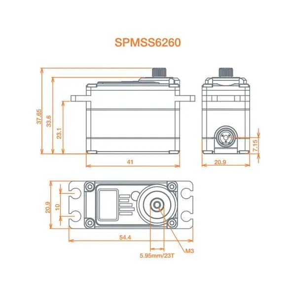 Spektrum servo S6260 Car High Speed HV 17.4kg.cm 0.06s/60° 23T
