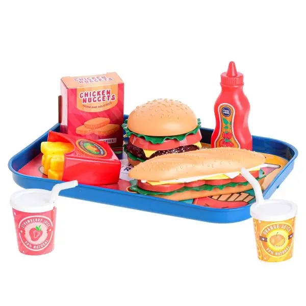 Mikrotrading Fast food set s podnosem 26 × 19 cm, 26 ks v sáčku