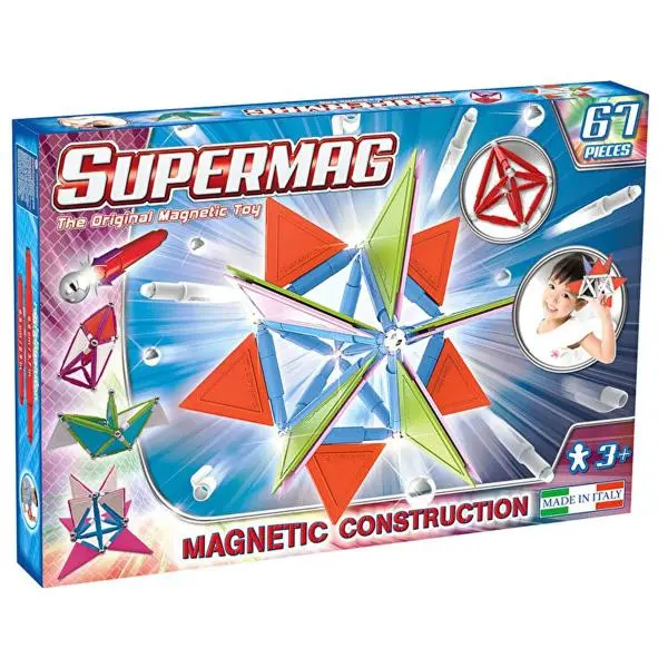 SUPERMAG magnetická stavebnice Tags trendy 67ks