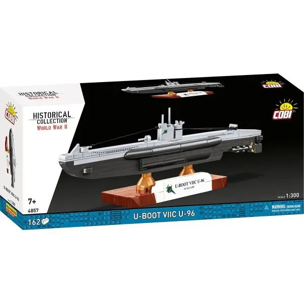 Cobi 4857 ii ww německá ponorka u-boot viic u-96, 1:300, 162 k