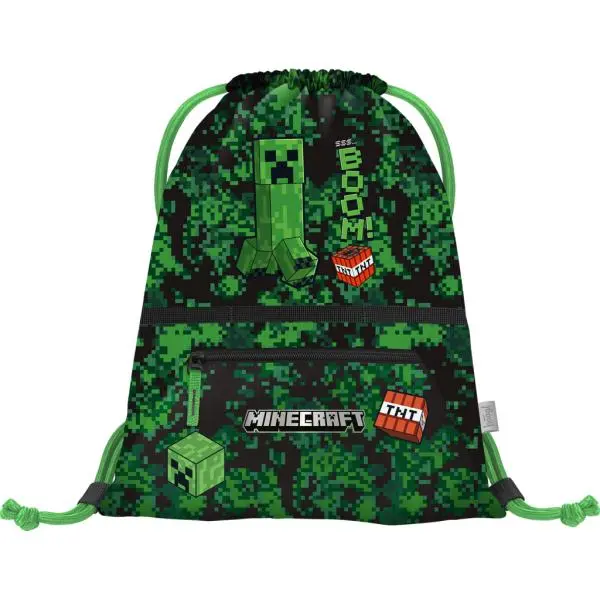 Školní sáček s kapsou BAAGL Minecraft Boom - 16,5 L