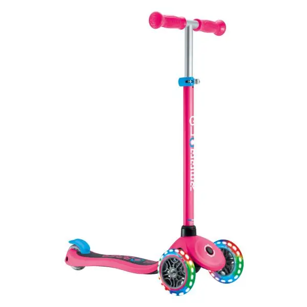Globber dětská tříkolová koloběžka - Primo Lights V2 - Svítící Kolečka - Fuchsia