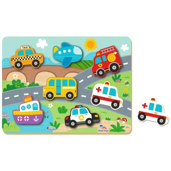 2Kids Toys Vkládací puzzle Doprava