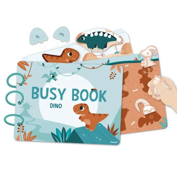 Janod Dino Busy Book interaktivní kniha s aktivitami od 3 let