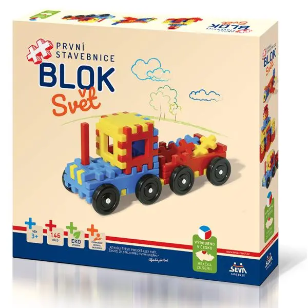 Stavebnice Blok Svět plast 146ks v krabici 36x34x7cm