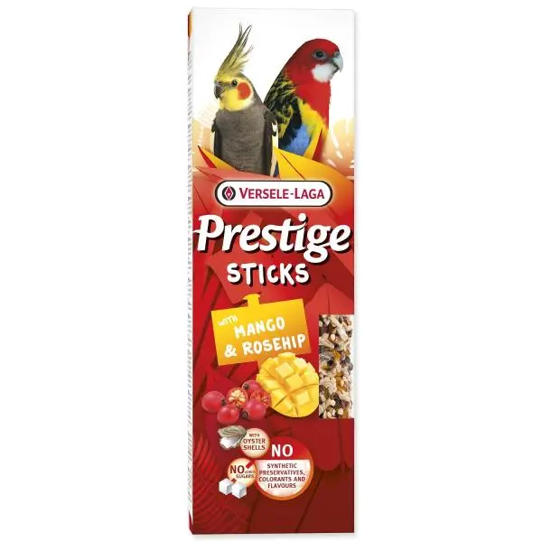 Tyčinky Versele-Laga Prestige velký papoušek s mangem a šípkou 140g 2ks