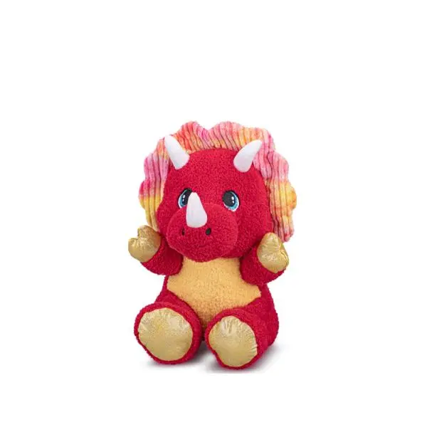 Triceratops plyšový 16,5 cm sedící červený
