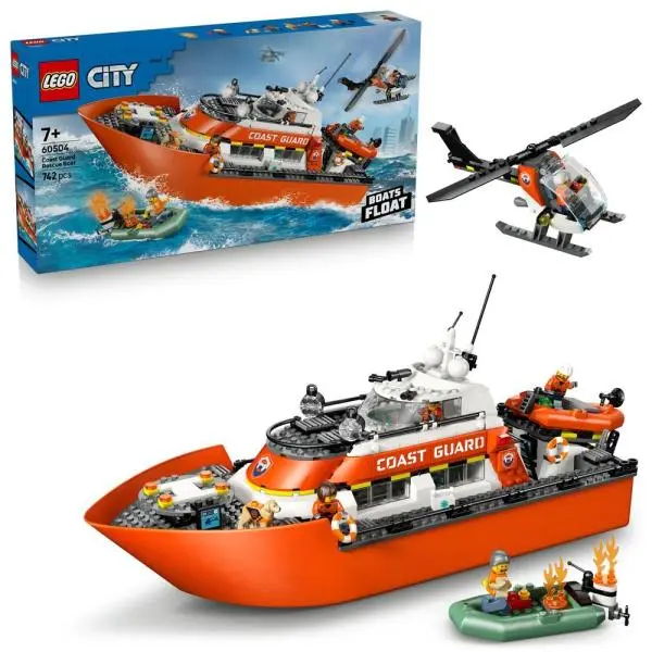 Lego® city 60504 záchranný člun pobřežní hlídky a vrtulník