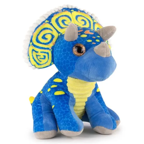 Dinosaur triceratops modrá plyšová hračka 27cm